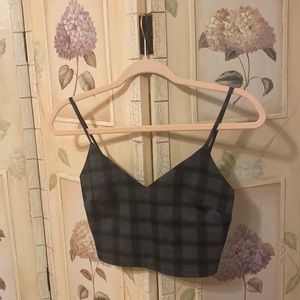 Dark plaid crop top
